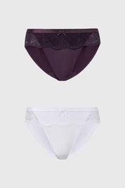 Calzón Mujer Pantaleta Detalle Encaje Café Oscuro