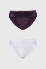 Calzón Mujer Pantaleta Detalle Encaje Café Oscuro