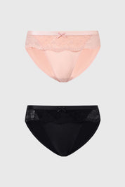 Calzón Mujer Pantaleta Detalle Encaje Damasco