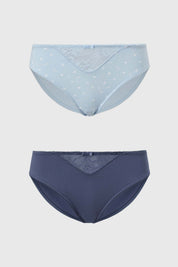 Calzón Mujer Bikini Liso Estampado Azul Claro
