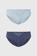 Calzón Mujer Bikini Liso Estampado Azul Claro