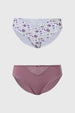Calzón Mujer Bikini Liso Estampado Blanco