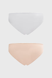 Calzón Mujer Bipack Bikini Liso Estampado Beige
