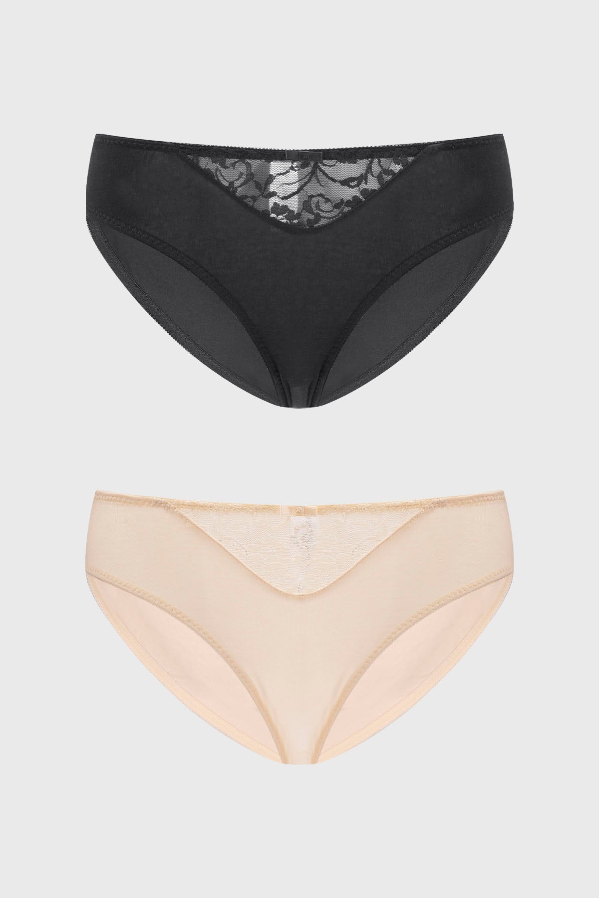 Calzón Mujer Bipack Bikini Liso Estampado Crudo