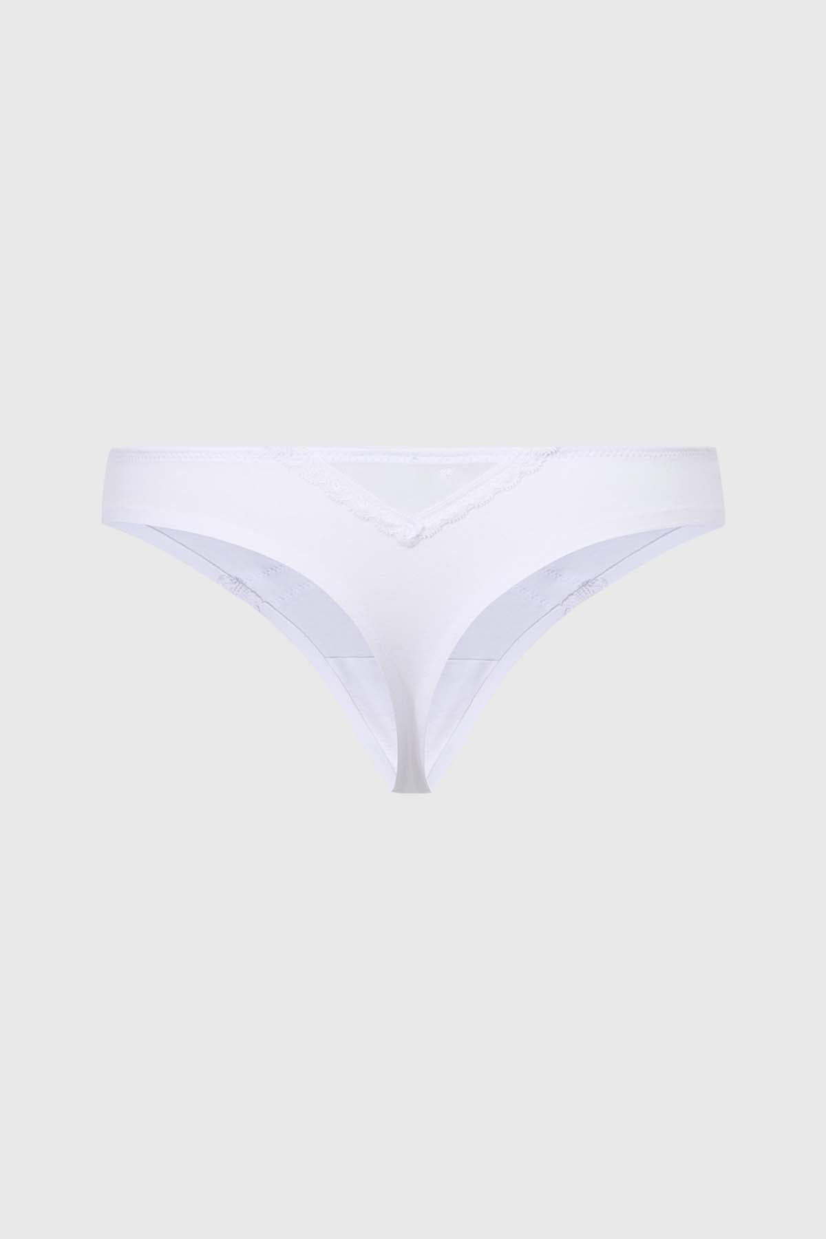 Calzón Mujer Colaless Detalle Encaje Blanco