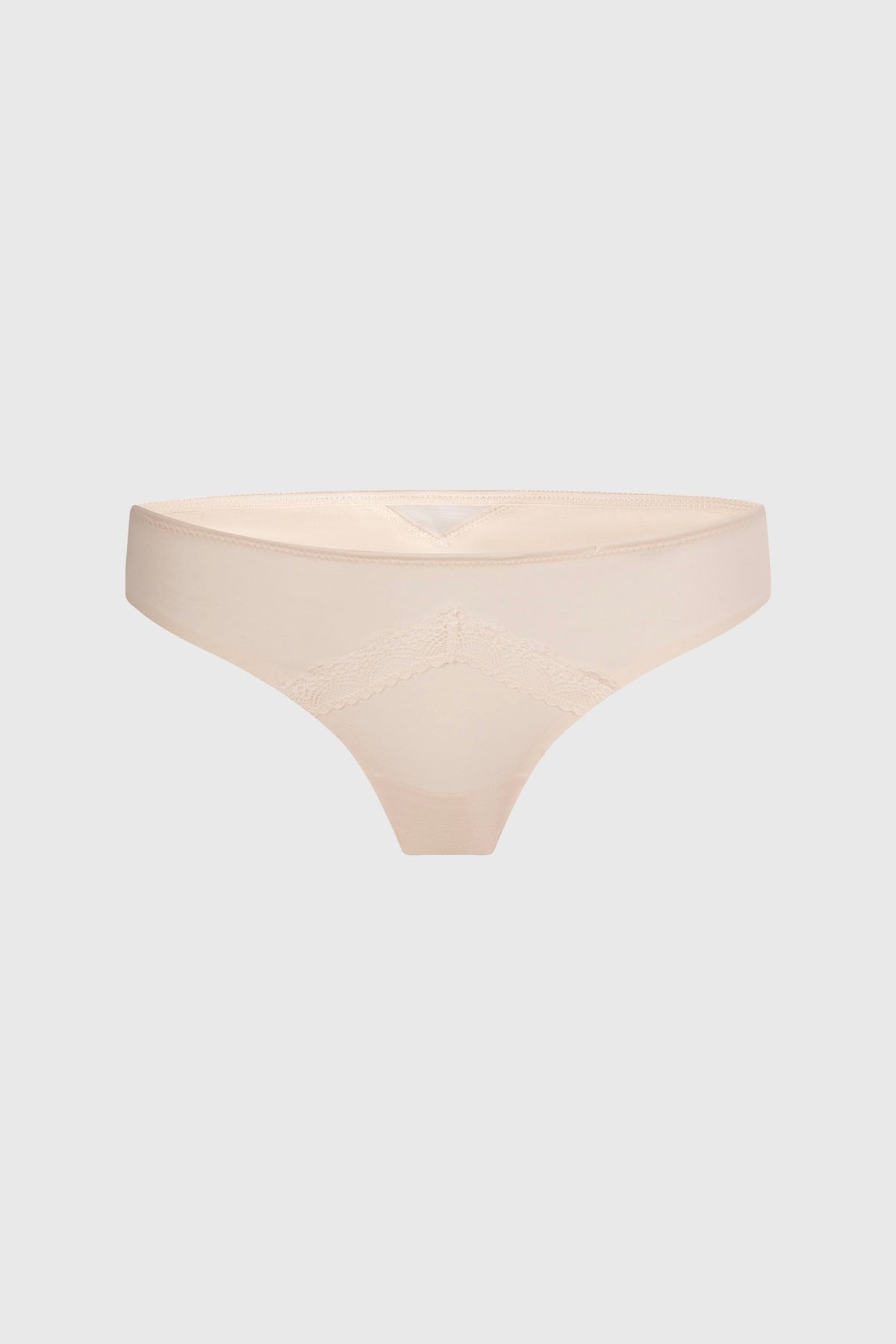 Calzón mujer colaless blanco con detalle de encaje visible