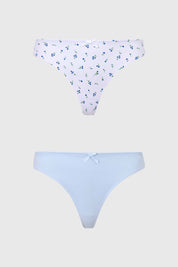 Calzón Mujer Bipack Colaless Liso Esmpado Blanco