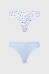 Calzón Mujer Bipack Colaless Liso Esmpado Blanco