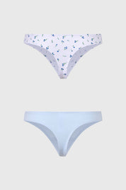 Calzón Mujer Bipack Colaless Liso Esmpado Blanco