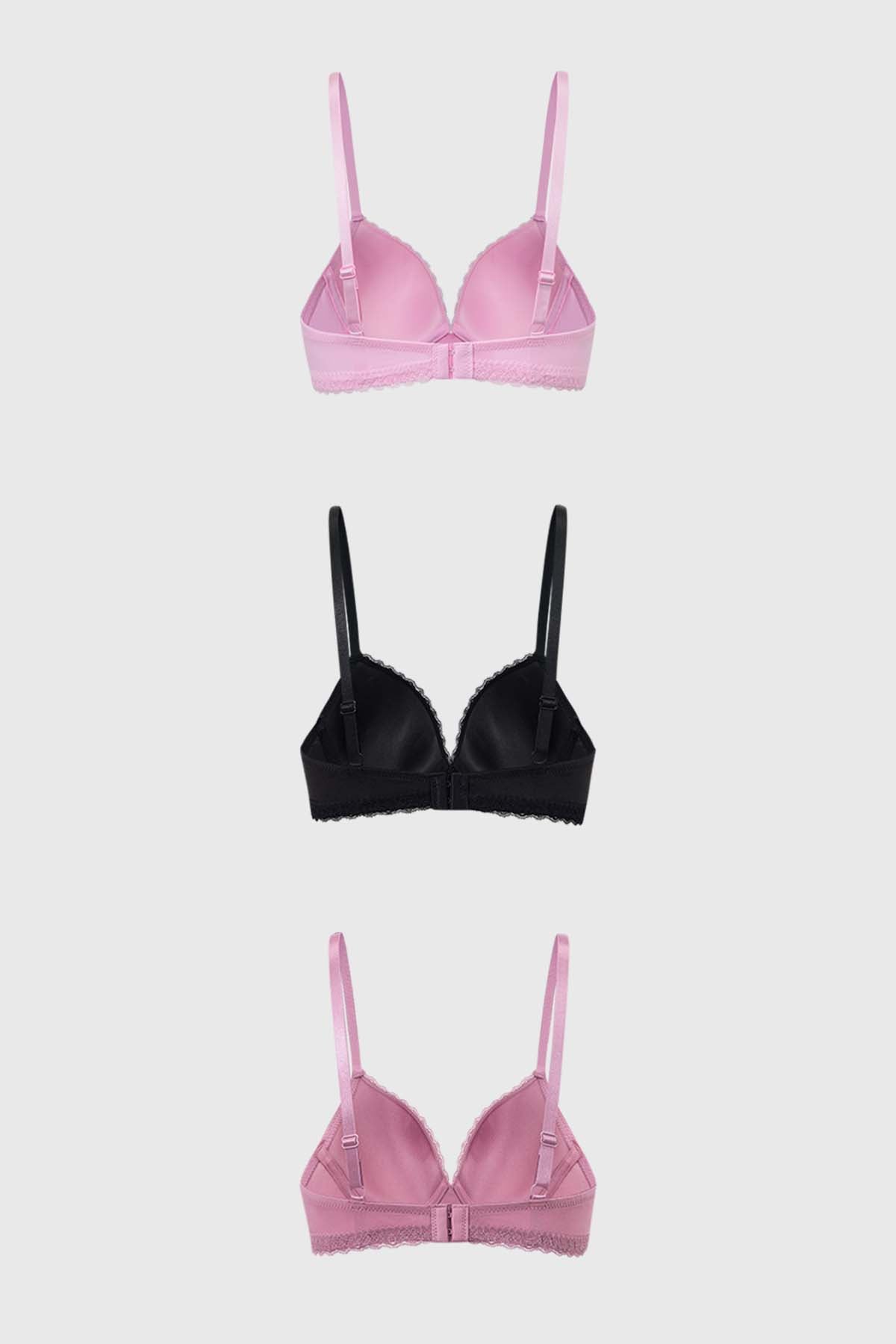 Sostén Mujer Tripack Algodón Palo Rosa