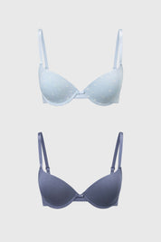 Sostén Mujer Bipack Copa Soft Liso Azul Claro