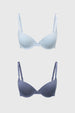 Sostén Mujer Bipack Copa Soft Liso Azul Claro