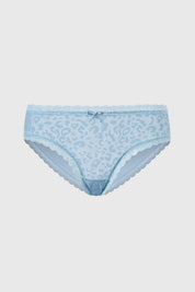Calzón Mujer Bipack Bikini Detalle Encaje Azul Claro