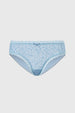 Calzón Mujer Bipack Bikini Detalle Encaje Azul Claro