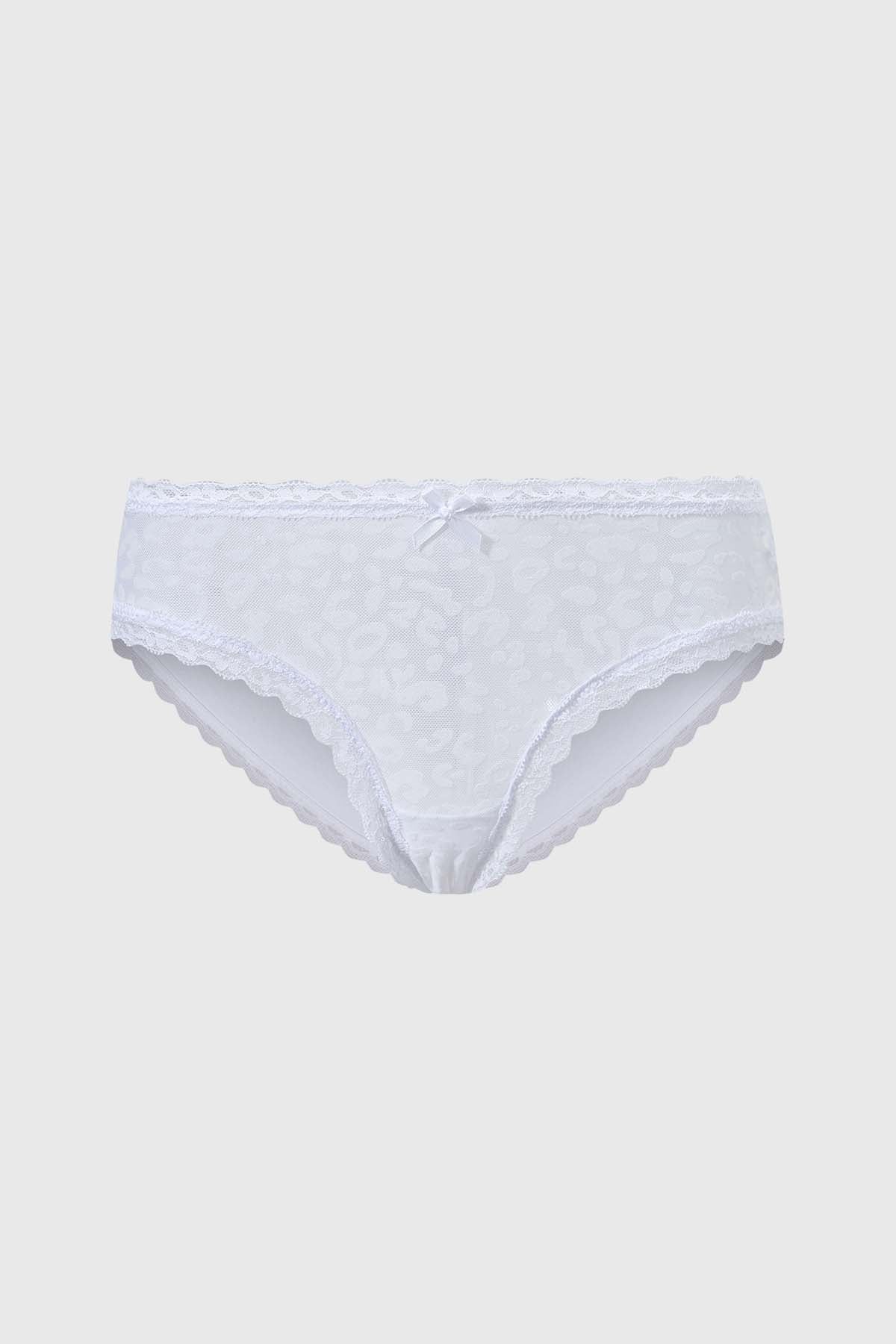 Calzón Mujer Bipack Bikini Detalle Encaje Blanco
