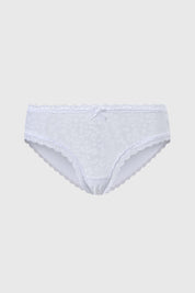Calzón Mujer Bipack Bikini Detalle Encaje Blanco