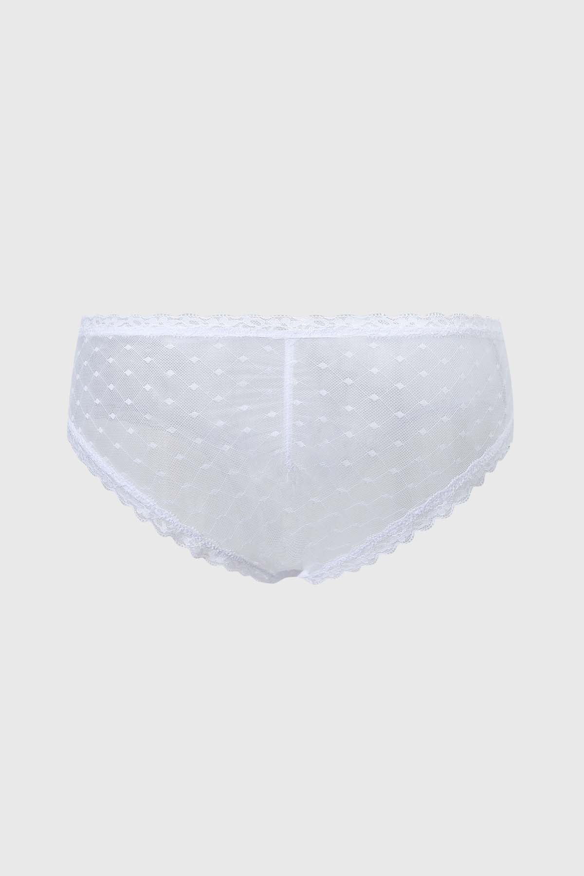 Calzón Mujer Bipack Bikini Detalle Encaje Blanco