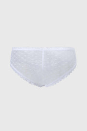 Calzón Mujer Bipack Bikini Detalle Encaje Blanco