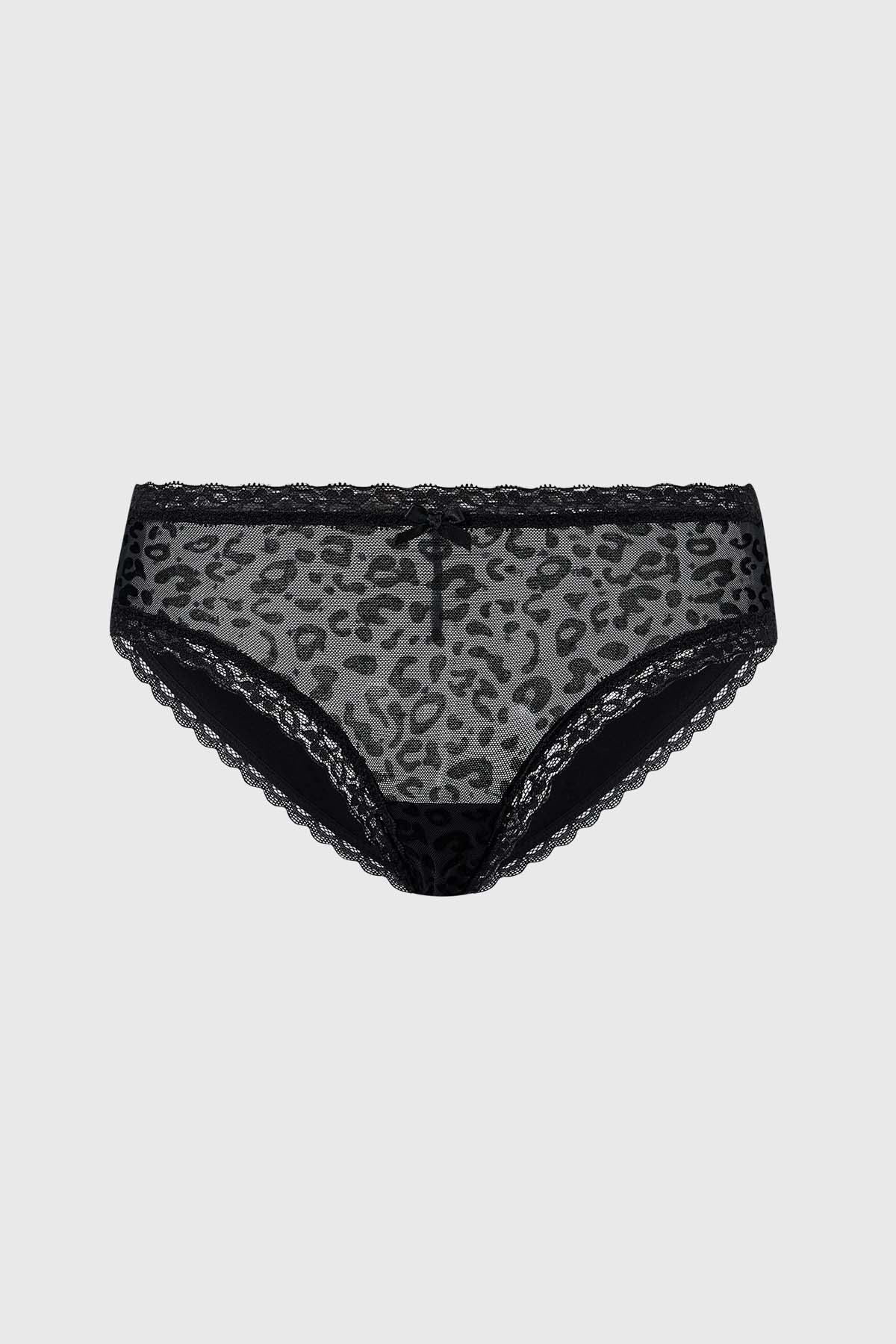 Calzón Mujer Bipack Bikini Detalle Encaje Negro