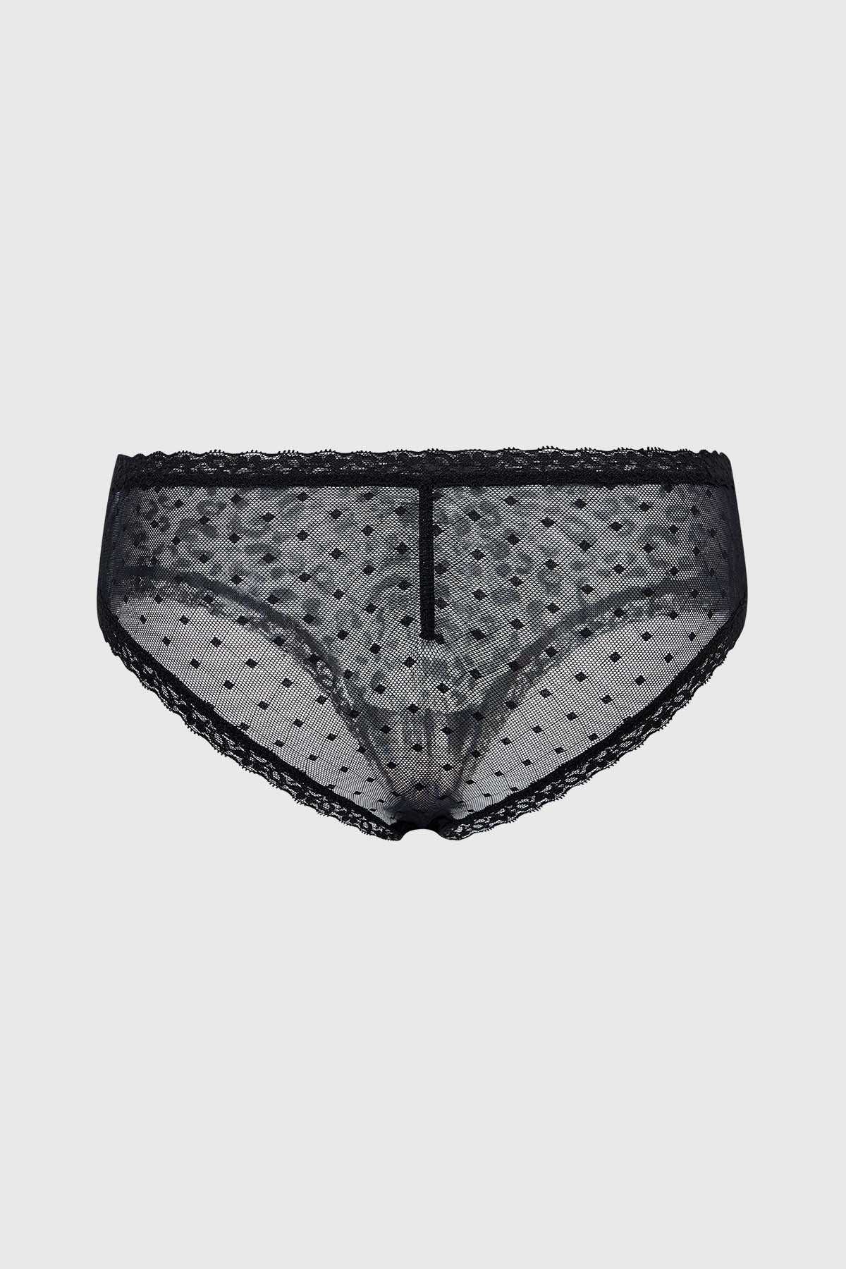 Calzón Mujer Bipack Bikini Detalle Encaje Negro