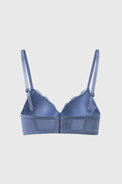 Sostén Mujer Copa Soft Encaje Superior Gris Oscuro