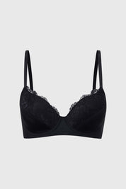 Sostén Mujer Copa Soft Encaje Superior Negro