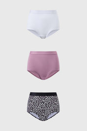 Calzón Mujer Short Triapck Liso Estampado Café Oscuro