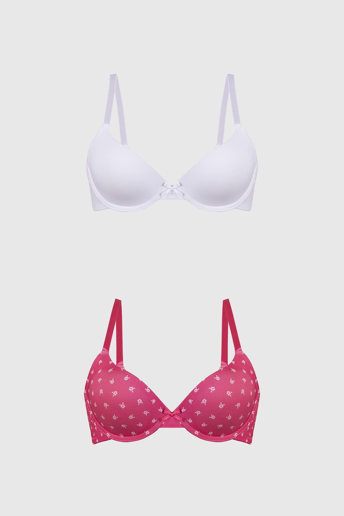 Sostén Mujer Bipack Copa Soft Liso Estampado Fucsia