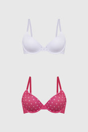 Sostén Mujer Bipack Copa Soft Liso Estampado Fucsia