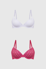 Sostén Mujer Bipack Copa Soft Liso Estampado Fucsia