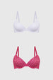 Sostén Mujer Bipack Copa Soft Liso Estampado Fucsia