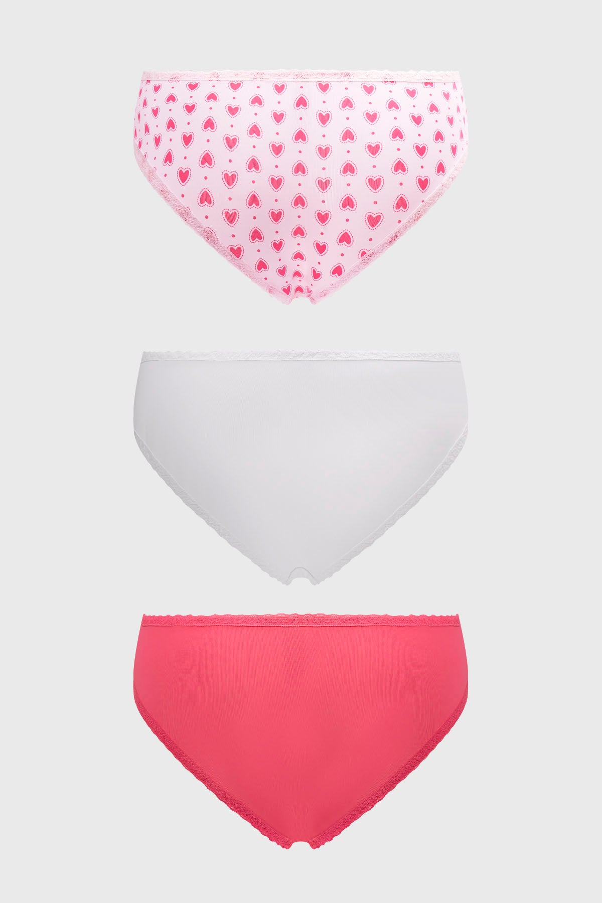 Calzón Mujer Tripack Bikini Estampado Fucsia