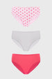 Calzón Mujer Tripack Bikini Estampado Fucsia
