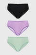 Calzón Mujer Tripack Bikini Estampado Lila