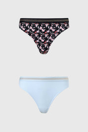 Calzón Mujer Bipack Colaless Full Print Negro