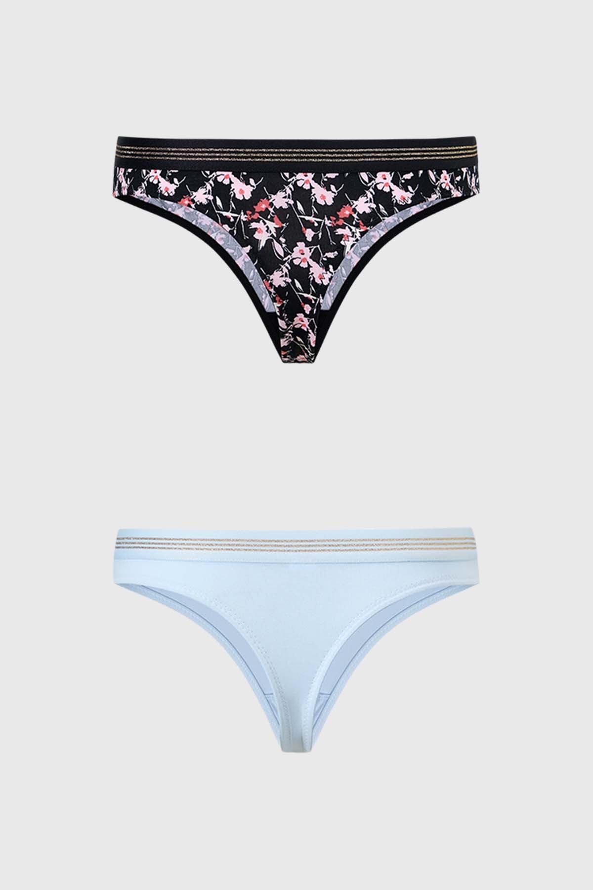 Calzón Mujer Bipack Colaless Full Print Negro