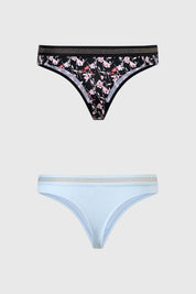 Calzón Mujer Bipack Colaless Full Print Negro
