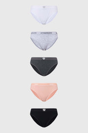 Calzón Mujer Pack 5 Bikini Tipo Boxer Blanco