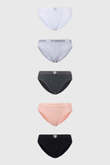 Calzón Mujer Pack 5 Bikini Tipo Boxer Blanco