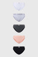 Calzón Mujer Pack 5 Bikini Tipo Boxer Blanco