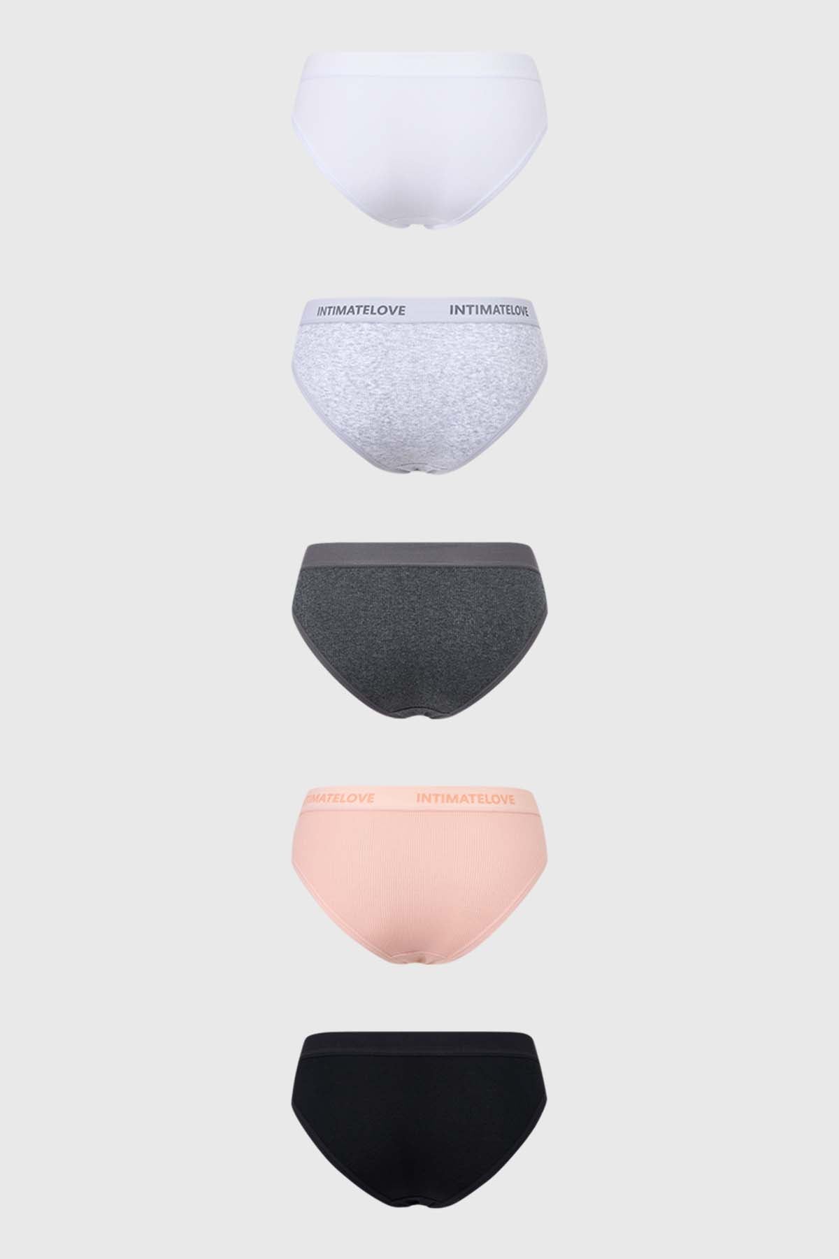 Calzón Mujer Pack 5 Bikini Tipo Boxer Blanco