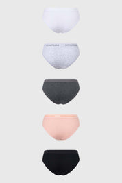 Calzón Mujer Pack 5 Bikini Tipo Boxer Blanco