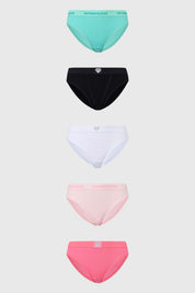 Calzón Mujer Pack 5 Bikini Tipo Boxer Negro