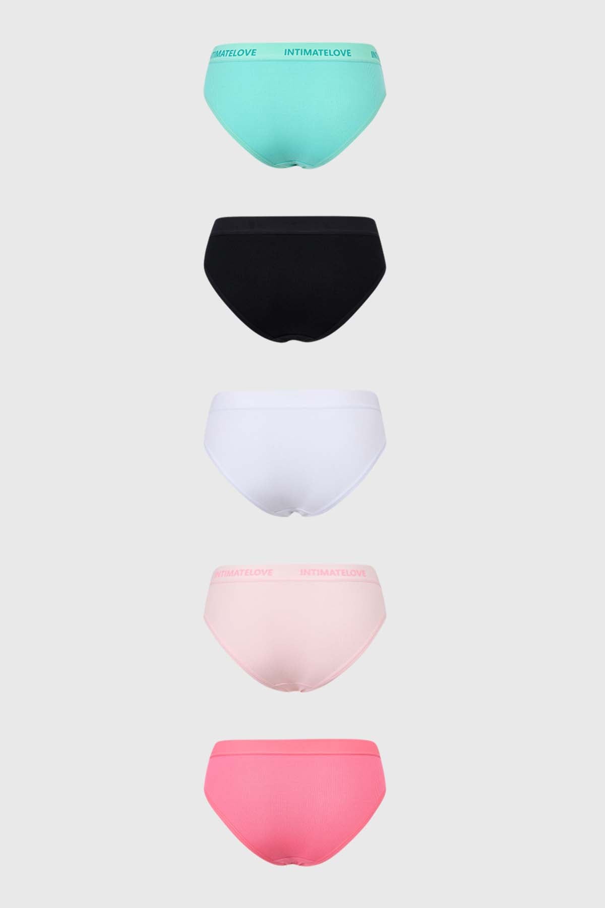 Calzón Mujer Pack 5 Bikini Tipo Boxer Negro