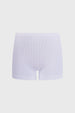 Calzón mujer short rib blanco con textura acanalada visible