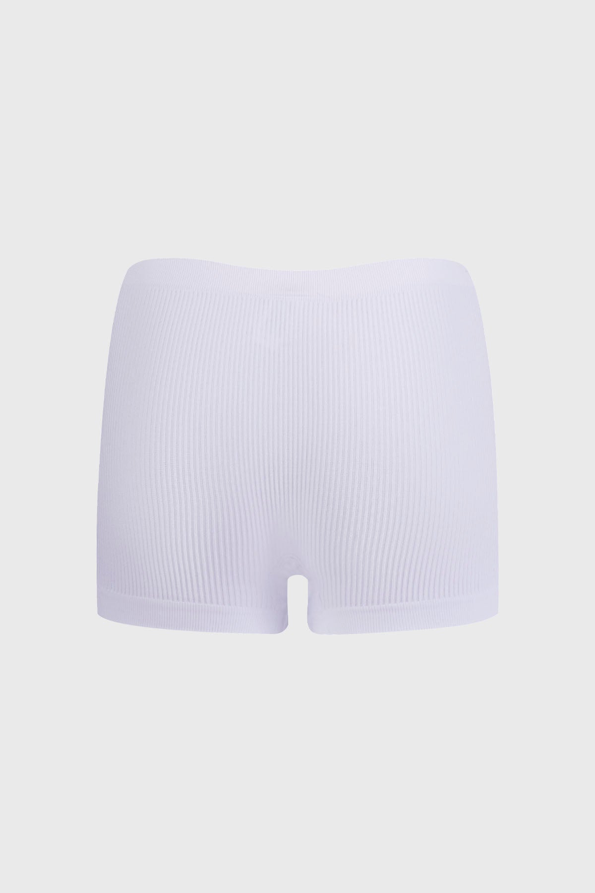 Calzón mujer short rib blanco con textura acanalada visible