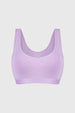 Sostén peto lila de algodón con tirantes anchos y diseño simple