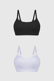 Sostén mujer peto liso blanco con tirantes finos y diseño sencillo