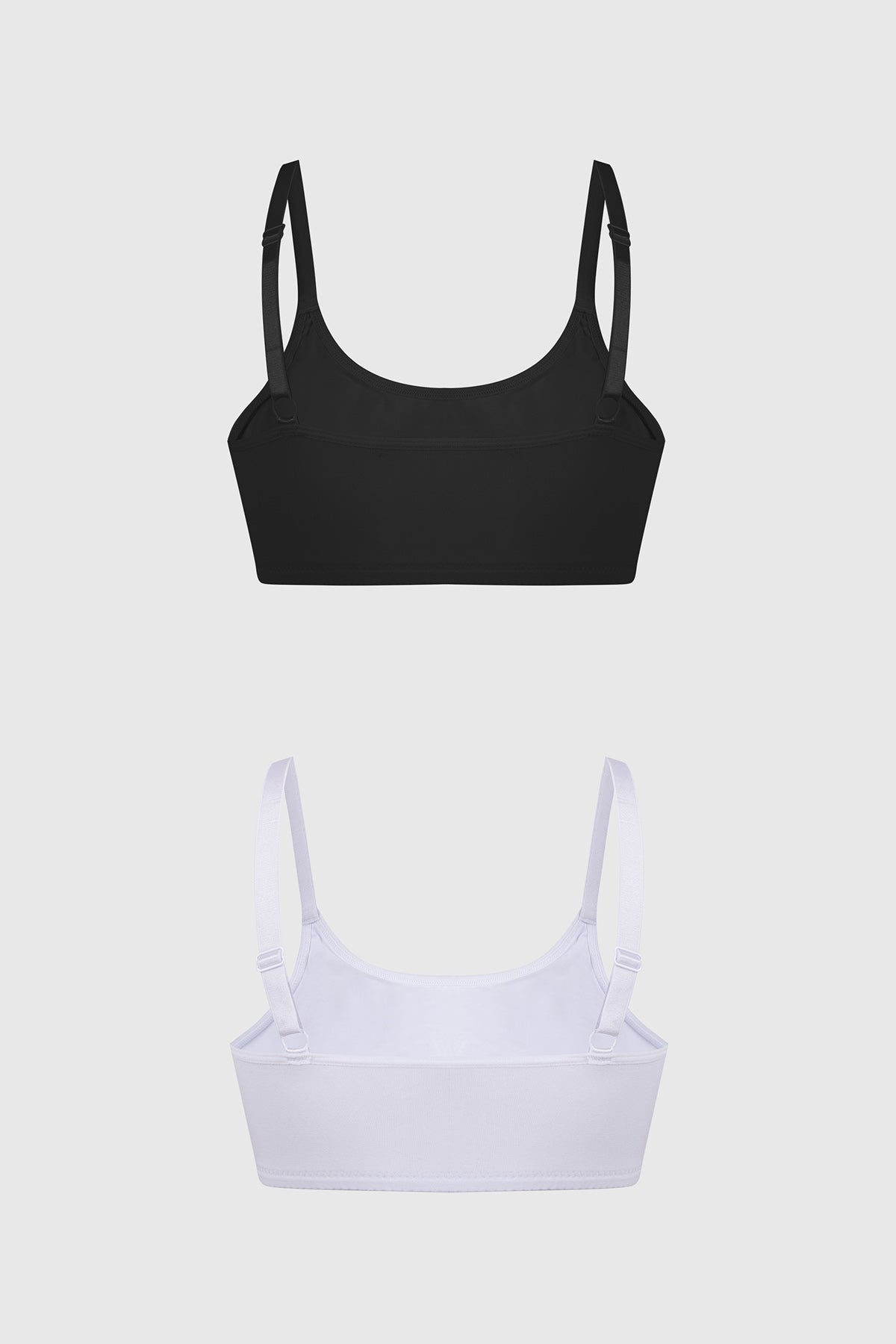 Sostén mujer peto liso blanco con tirantes finos y diseño sencillo