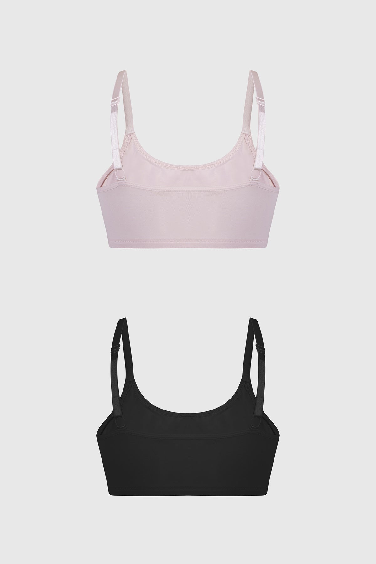 Sostén liso palo rosa para mujer con tirantes finos y diseño simple